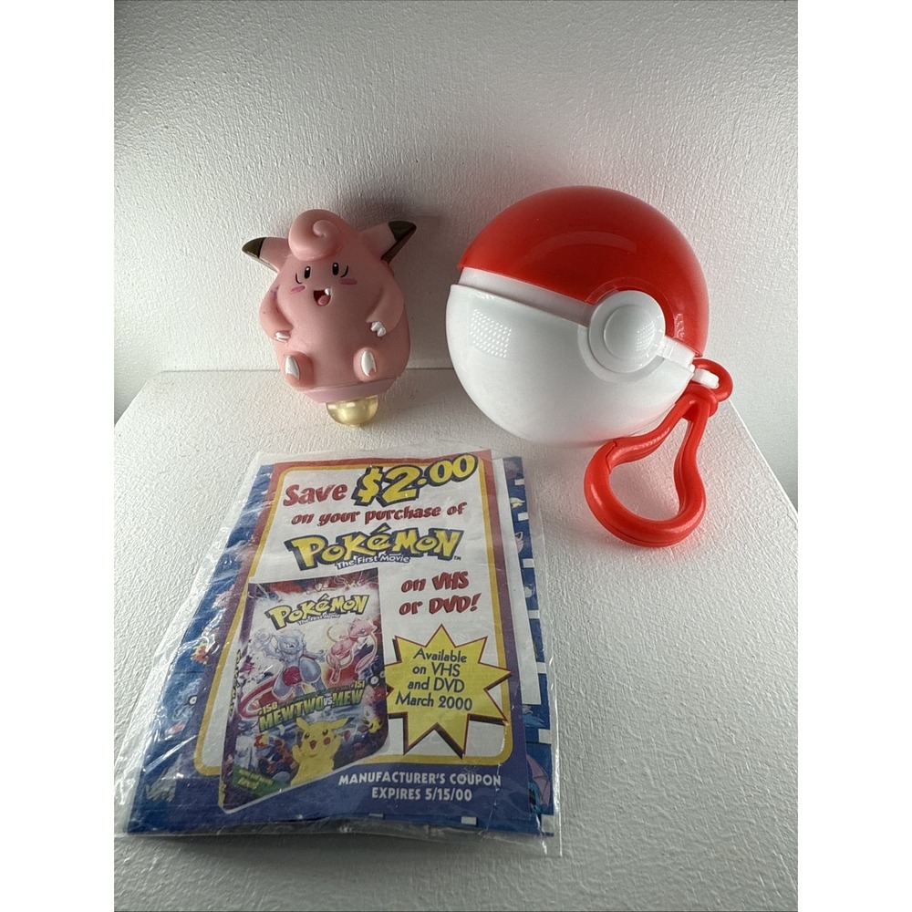 Pokemon Clefairy Burger King Kids Meal Toy Spinner Top Figure 1999 Vintage 90's